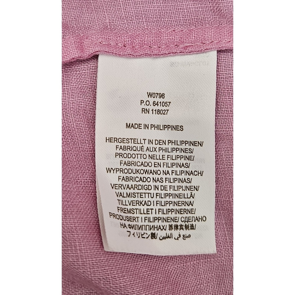 Boden 100% Linen Dress Tiered Knee Length Pink Women's Size 16/18R Bell Sleeve - Picture 5 of 8